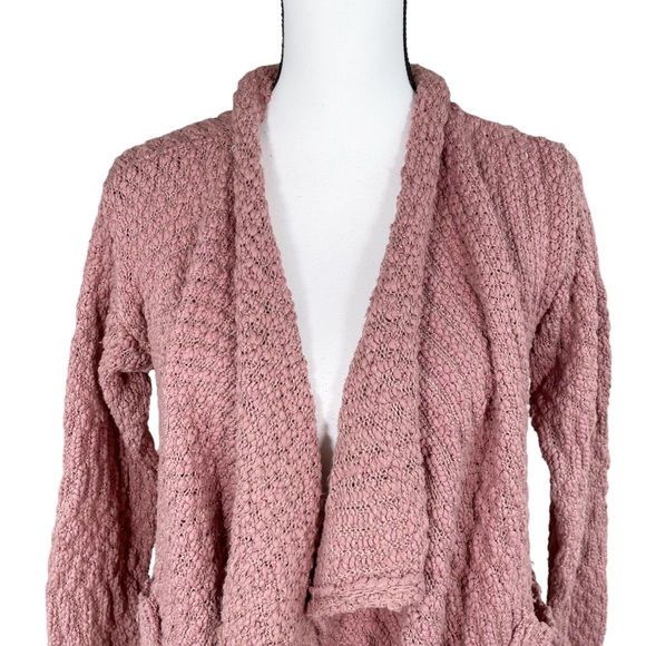 Altar’d State Dusty Pink Textured Open Sweater Cardigan - Picture 6 of 6